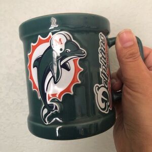 Miami Dolphins Green Ceramic Mug late 90s edition sticker is blurry
